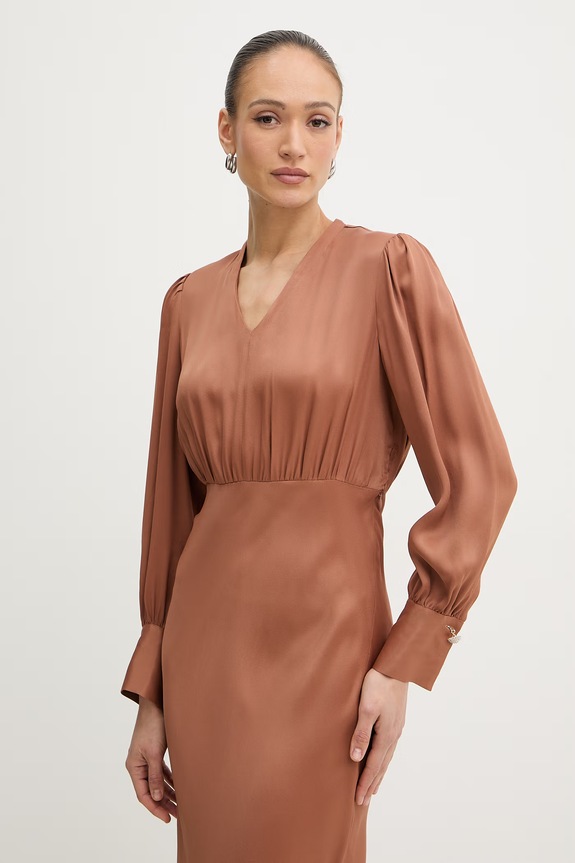 Twinset viszkóz ruha barna 261TP2761