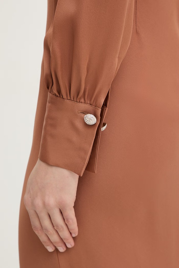 Twinset viszkóz ruha 261TP2761 barna