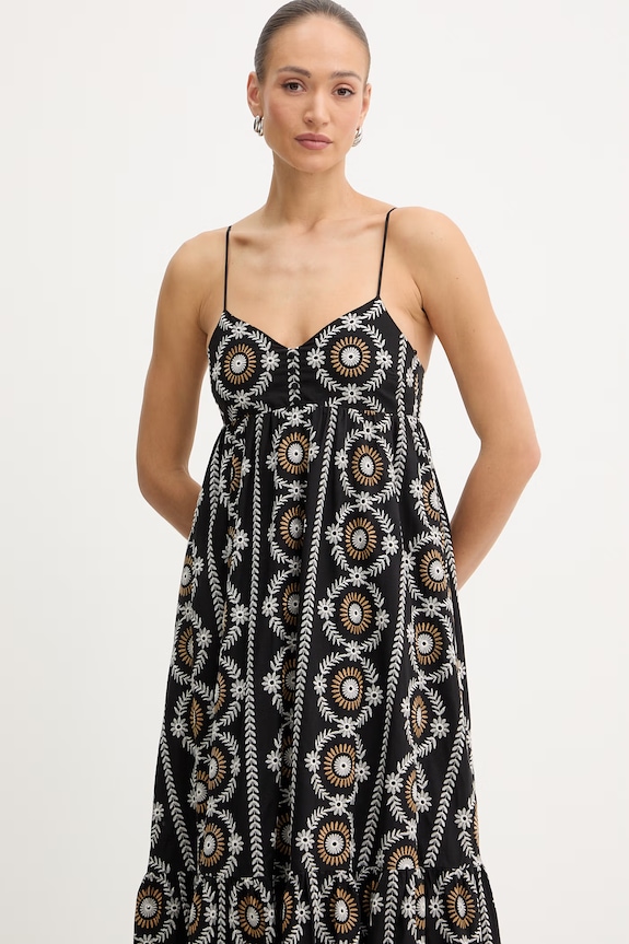 Хлопковое платье Twinset чёрный 261LB2TDD