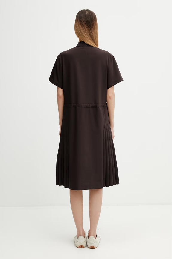 Îmbrăcăminte Lacoste rochie de vară simplă cu lână EF0197 maro