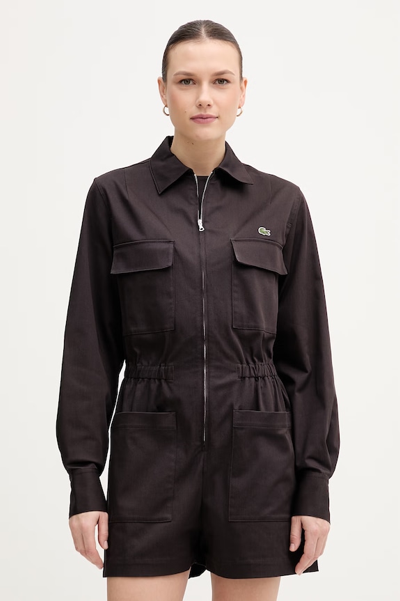 Lacoste overal dámsky bavlnený s elastanom EF0557 hnedá SS26