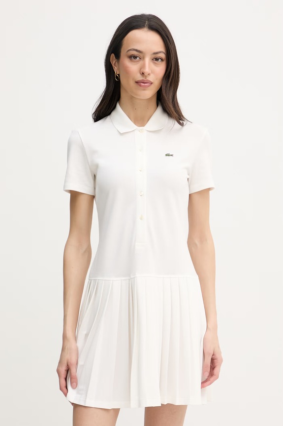 Lacoste rochie cu bumbac bej EF1822