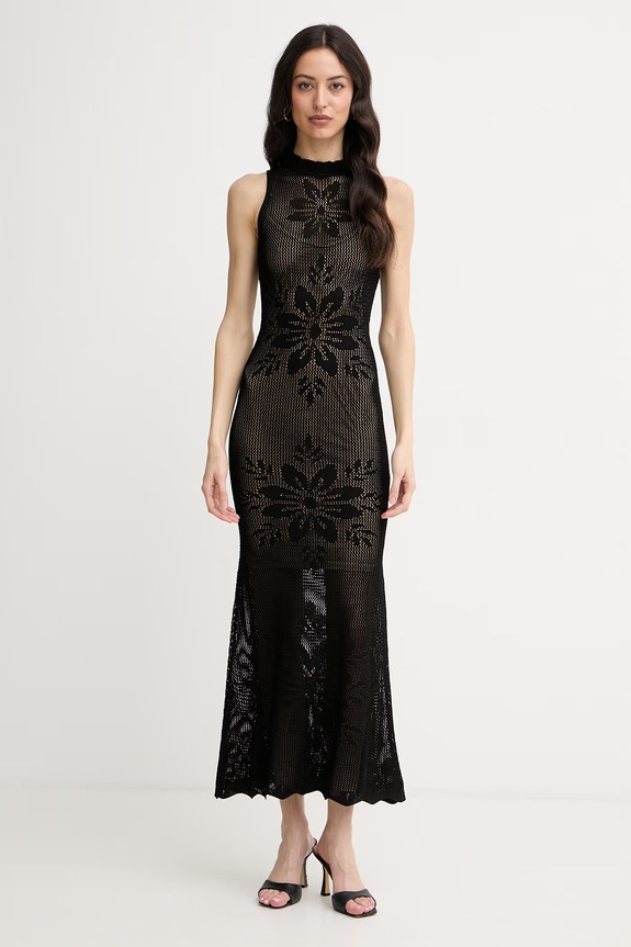 Twinset rochie de vară cu vâscoză negru 261TT3280