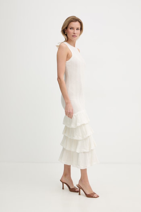 Twinset лятна рокля от памук 261TT3050 бежов SS26