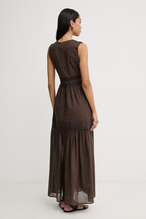 Îmbrăcăminte Twinset rochie de vară din bumbac 261TF2110 maro