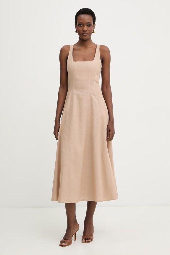 Twinset vestito d'estate con lino 261TF2021 beige SS26