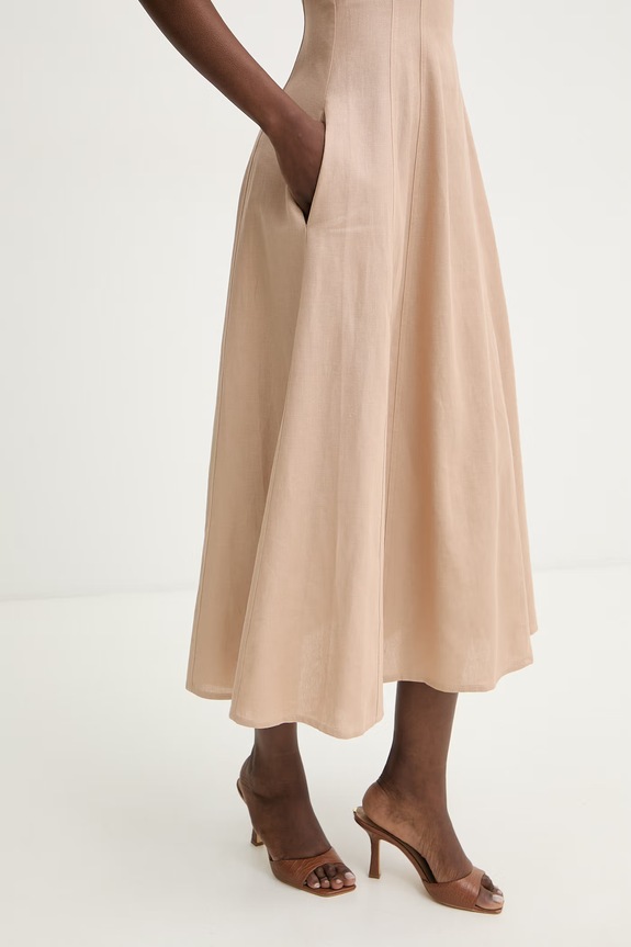 Twinset vestito d'estate con lino 261TF2021 beige