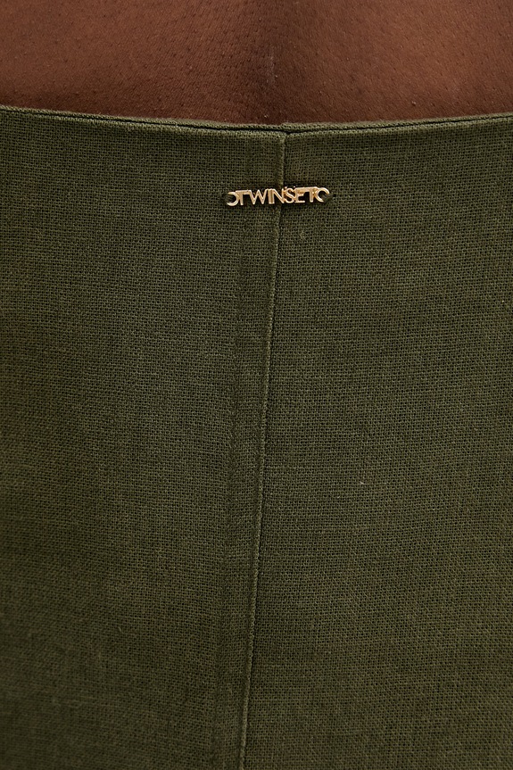 Twinset Vestito d'estate con lino 261TF2021 verde