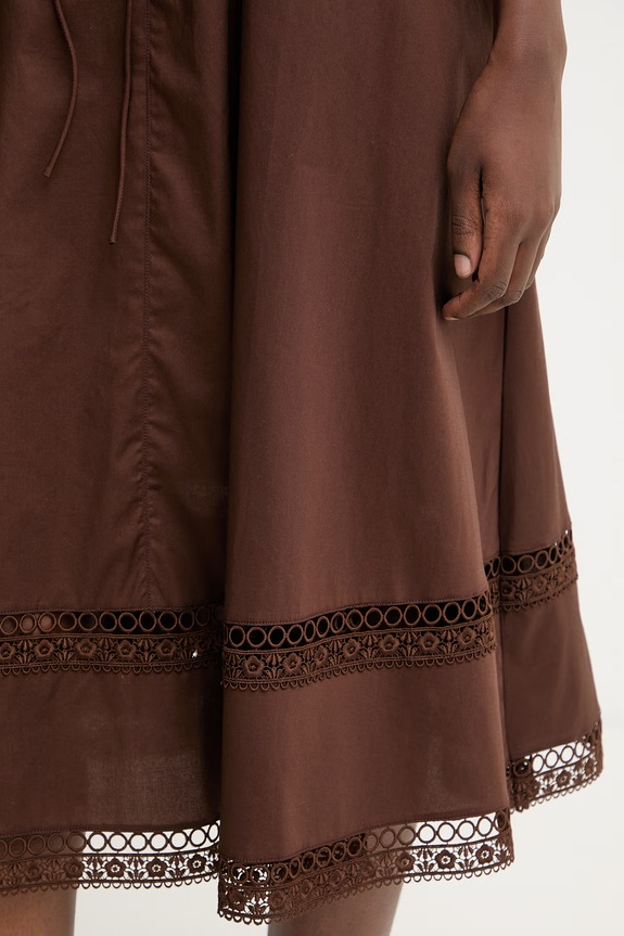 Twinset letné šaty bavlnené s elastanom 261TT2250 hnedá
