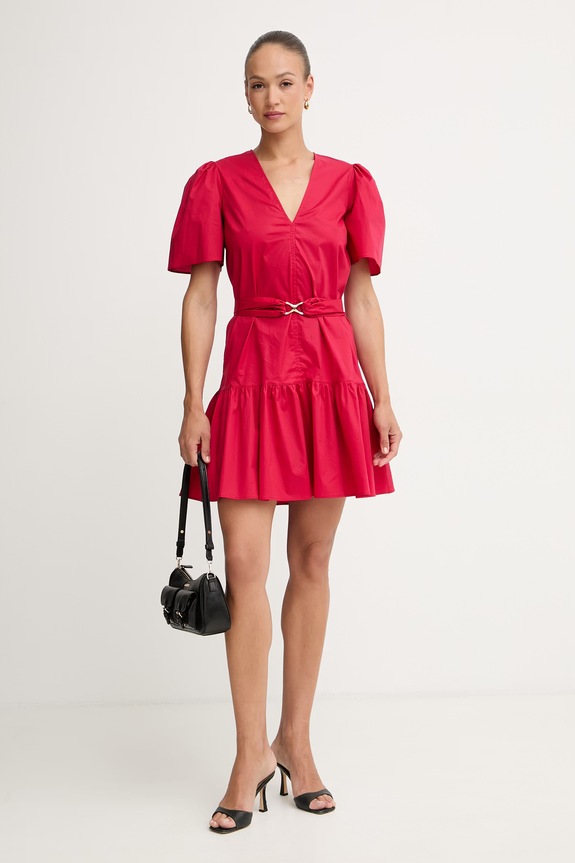Twinset letné šaty bavlnené s elastanom 261TT2160 červená SS26