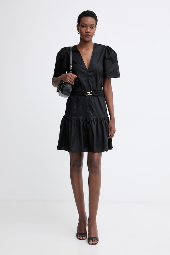 Twinset rochie de vară din bumbac cu elastan 261TT2160 negru SS26