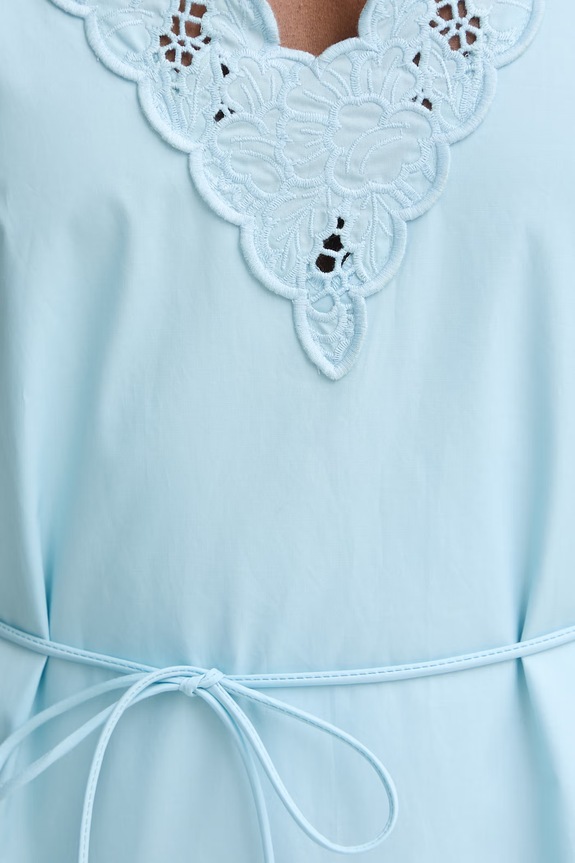 Twinset rochie evazată bumbac 261TT2033 albastru