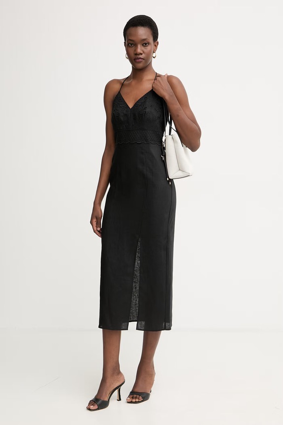 Twinset letné šaty ľanové 261TT2390 čierna SS26