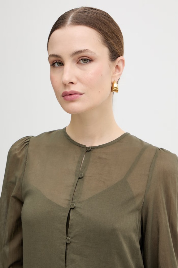 Pamučna haljina Twinset zelena 261TF2051