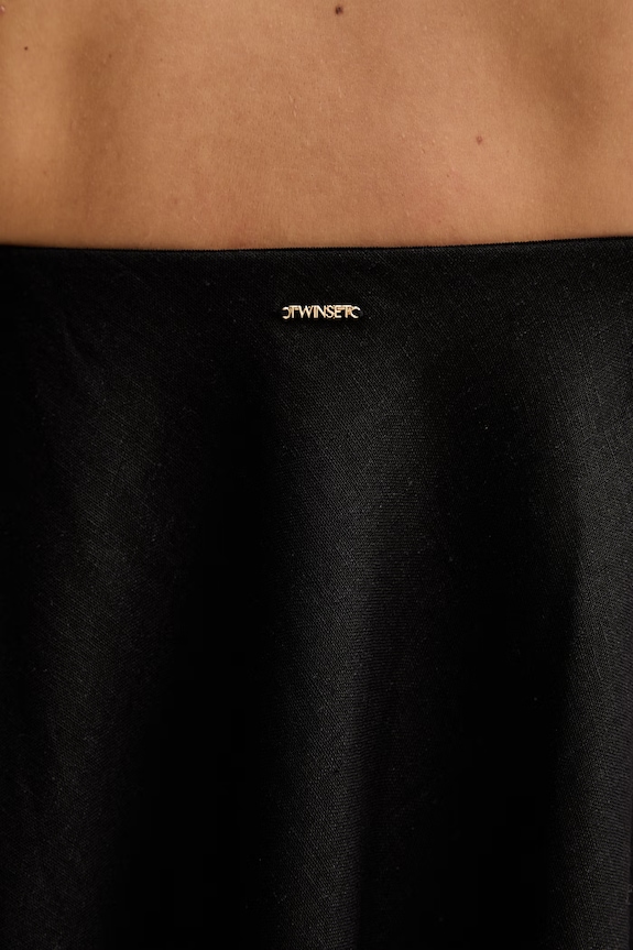 Twinset sukienka z dodatkiem lnu 261TF2101 czarny