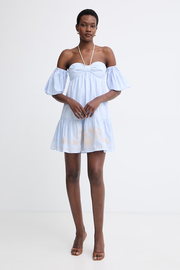 Twinset rochie spaniolă din bumbac 261AT2041 albastru SS26