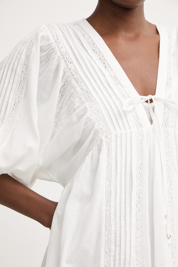 Twinset rochie evazată din bumbac 261LM2HEE alb