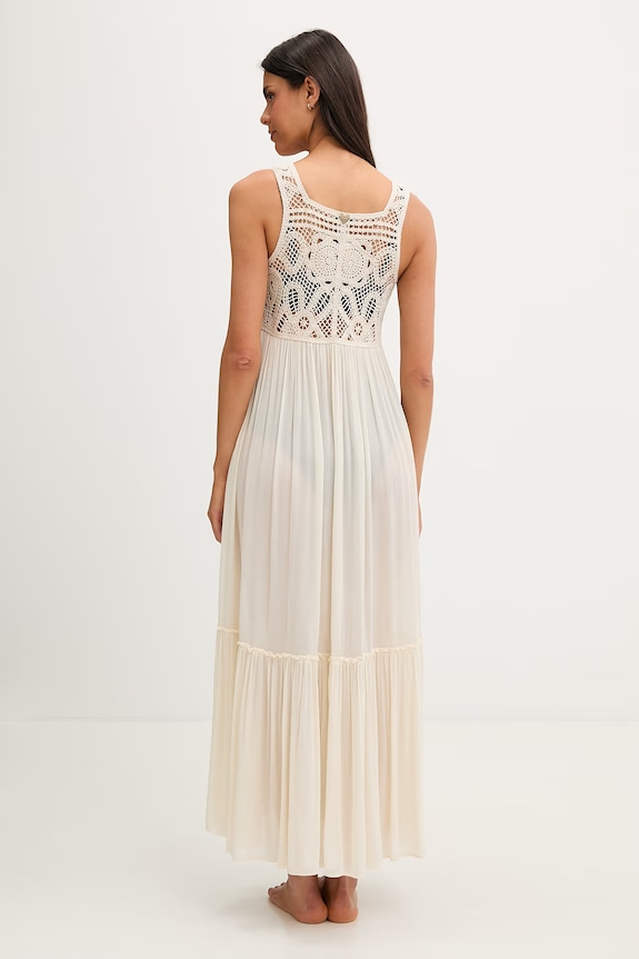 Odjeća Twinset haljina za plažu za žene 261LM2NGG bež