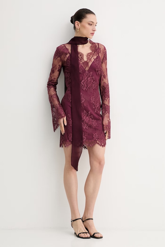 Aniye By šaty krajkové 185034 burgundské SS26