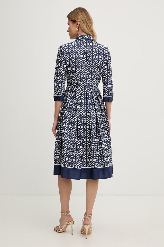 Îmbrăcăminte Luisa Spagnoli rochie bumbac Pagliolo 542964 bleumarin