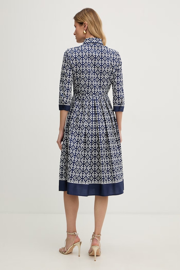 Îmbrăcăminte Luisa Spagnoli rochie bumbac Pagliolo 542964 bleumarin