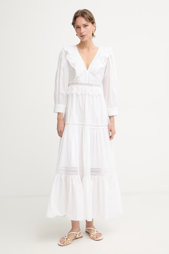 Luisa Spagnoli rochie din bumbac Processo bej 543230