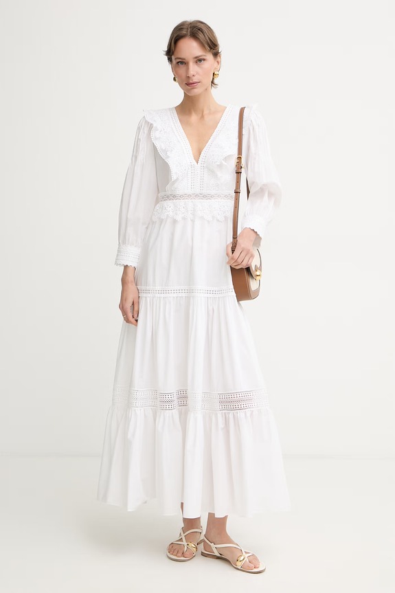 Luisa Spagnoli rochie din bumbac Processo 543230 bej SS26