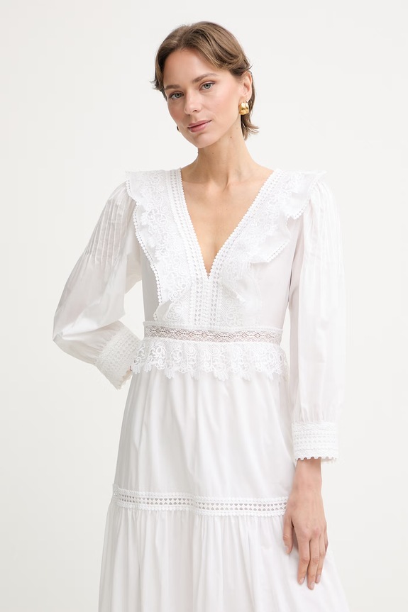 Luisa Spagnoli rochie din bumbac Processo bej 543230