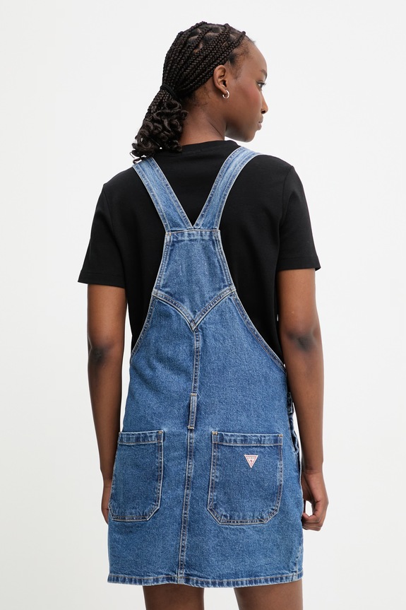 Odzież Guess Jeans sukienka jeansowa W6GK25.D5M4O niebieski