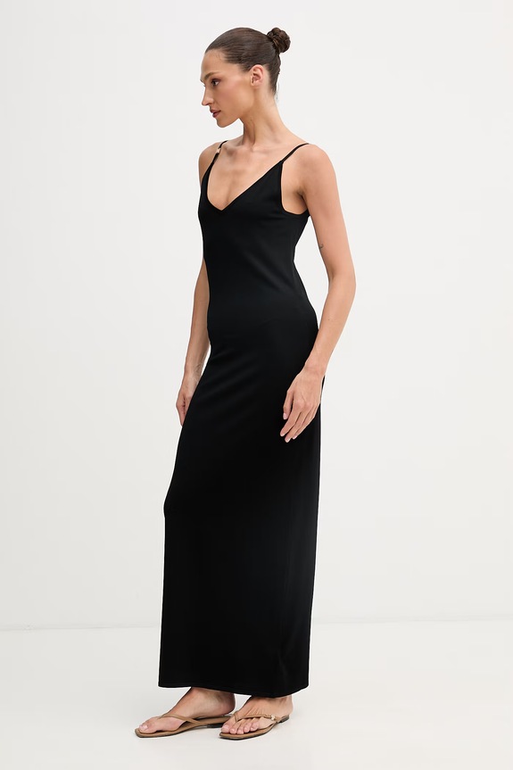 Guess rochie cu vâscoză TEA O6GK00.Z5302 negru SS26