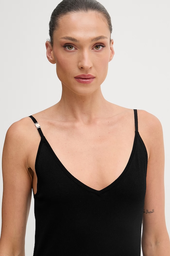 Guess rochie cu vâscoză TEA negru O6GK00.Z5302
