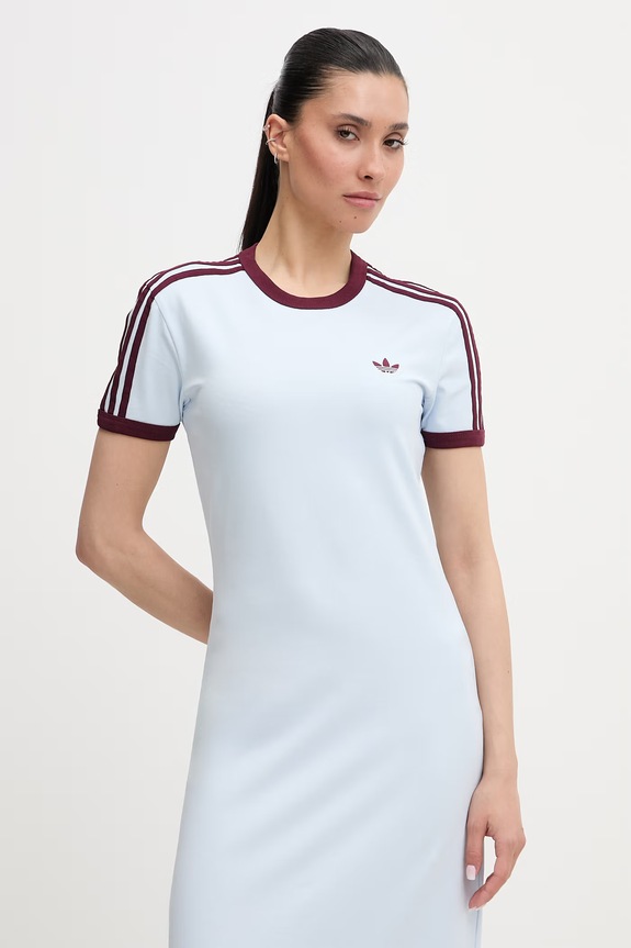 adidas Originals rochie de vară de bumbac albastru KD3694