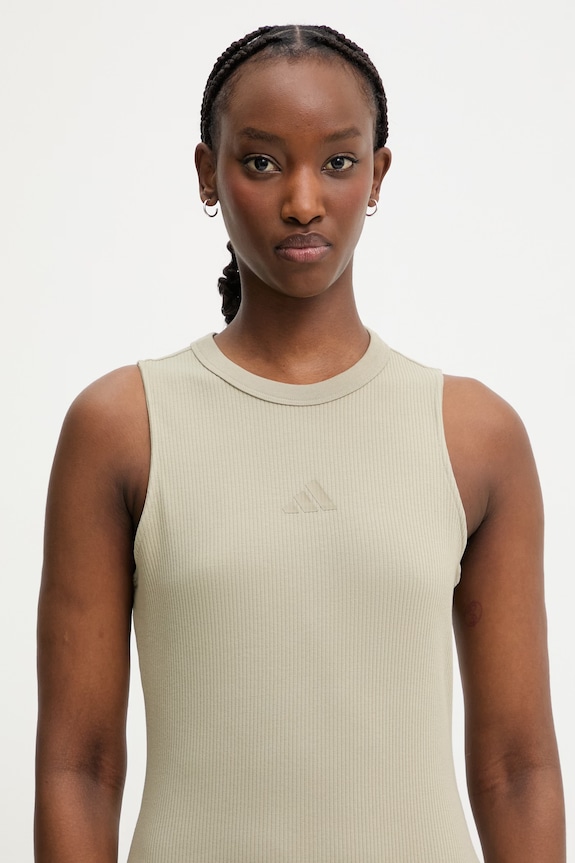 adidas sukienka z bawełną zielony KD6586