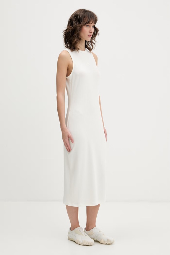 adidas rochie cu bumbac KD6587 bej SS26