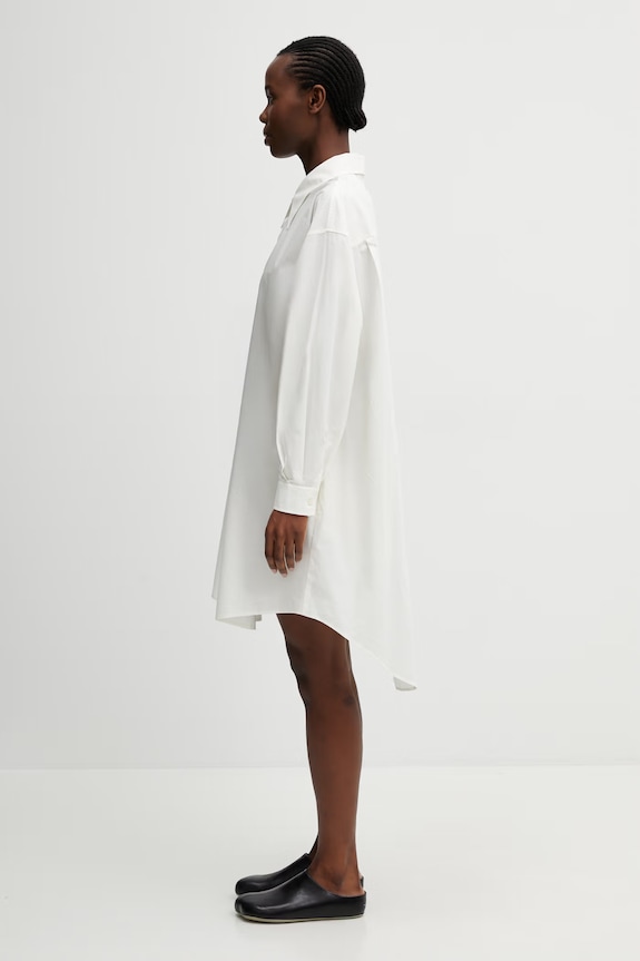 MM6 Maison Margiela Rochie tip cămașă bumbac S52CT0797.M35256.101 bej SS26
