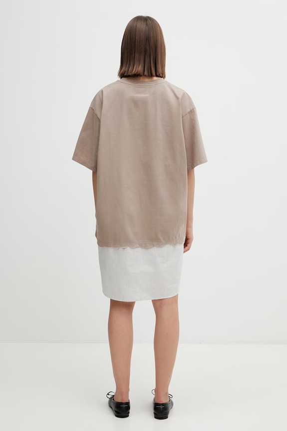 Odzież MM6 Maison Margiela sukienka S52DA0079.M20050.115 beżowy