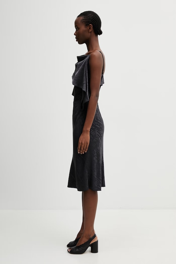 MM6 Maison Margiela rochie asimetrică S52DD0082.M35737.002J negru SS26