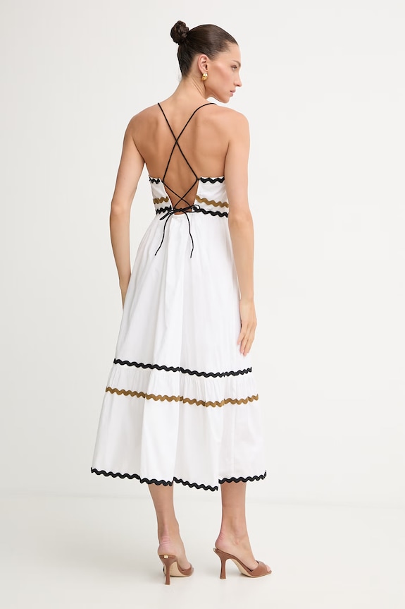 Îmbrăcăminte Fracomina rochie de vară din bumbac FJ26SD3001W40001 alb