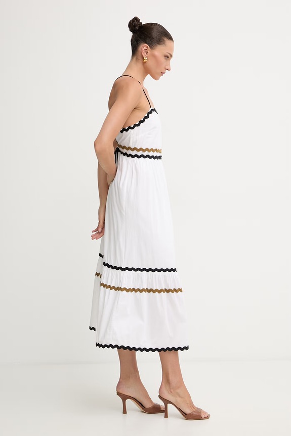 Fracomina rochie de vară din bumbac alb FJ26SD3001W40001