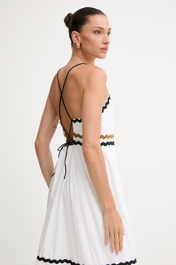 Fracomina rochie de vară din bumbac FJ26SD3001W40001 alb