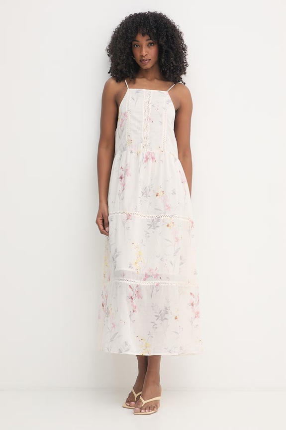 Fracomina rochie cu vâscoză FJ26SD3002W694K2 bej SS26