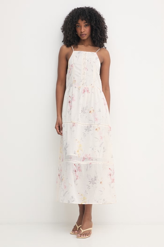 Fracomina rochie cu vâscoză FJ26SD3002W694K2 bej SS26