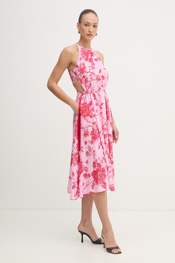 Fracomina ljetna haljina s dodatkom lana FS26SD2012W622K9 roza SS26