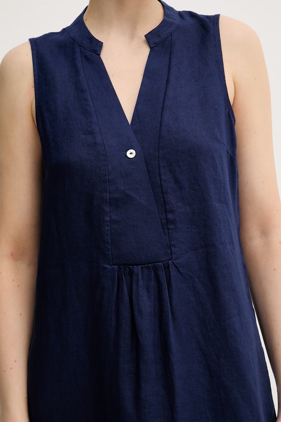 United Colors of Benetton καλοκαιρινό λινό 4AGHDV0CC σκούρο μπλε