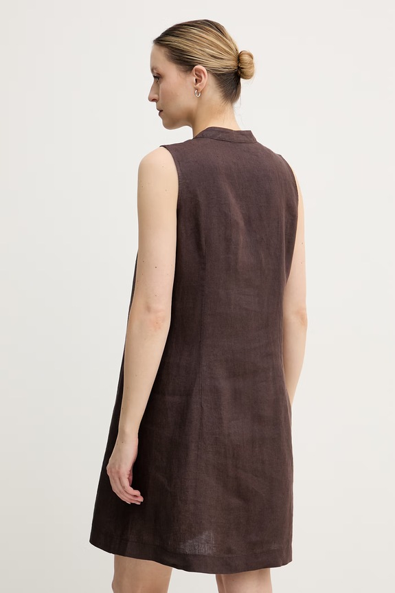 Ρούχα United Colors of Benetton καλοκαιρινό λινό 4AGHDV0CC καφέ