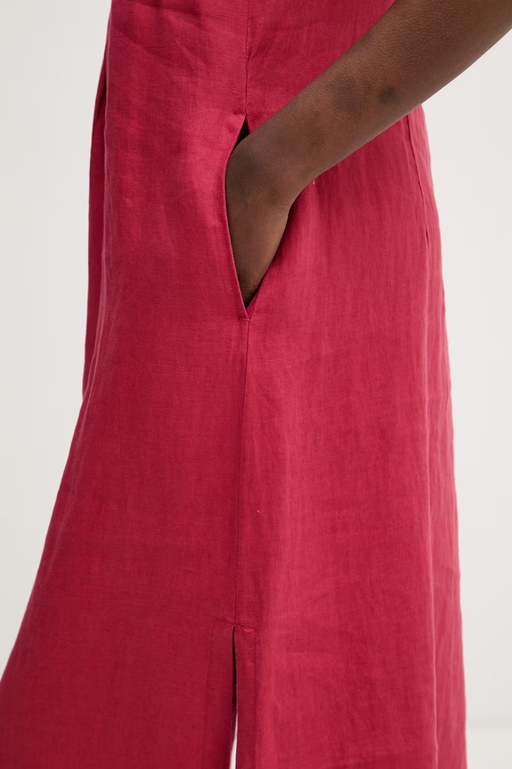 United Colors of Benetton vestito d'estate in lino 4AGHDV0CD rosso