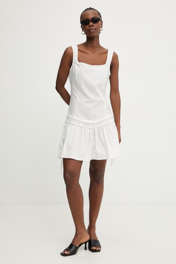 Pinko φόρεμα βαμβακερό 106831.A2LD λευκό SS26