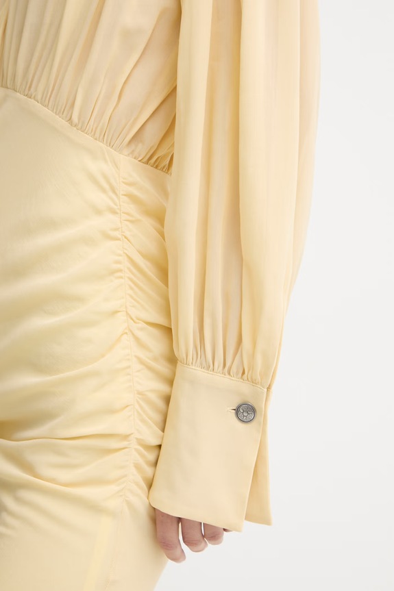 Pinko ντραπέ φόρεμα με βισκόζη 106896.A3B2 κίτρινο