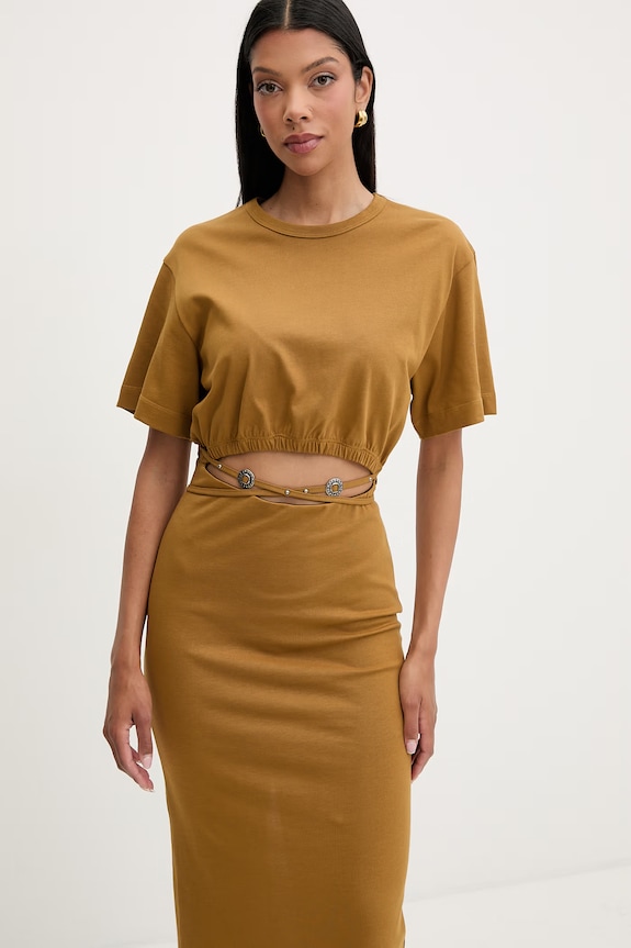Pinko сукня бавовняна зелений 106908.A3AR