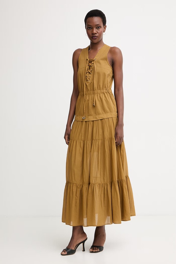 Pinko rochie de vară din bumbac verde 106822.A3AX